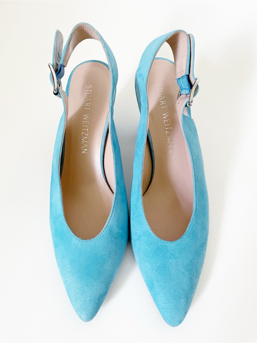Stuart WEITZMAN blue suede slingback pumps size 7.5 - Picture 7 of 13